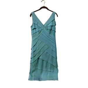 Tadashi Shoji Teal Layered Midi Dress